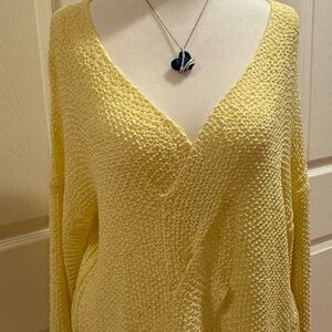 💛 HEM & THREAD Lightweight Happy Yellow Sweater ~ NWOT